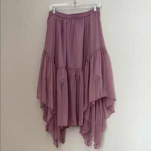 Elegant Mauve Layered Skirt